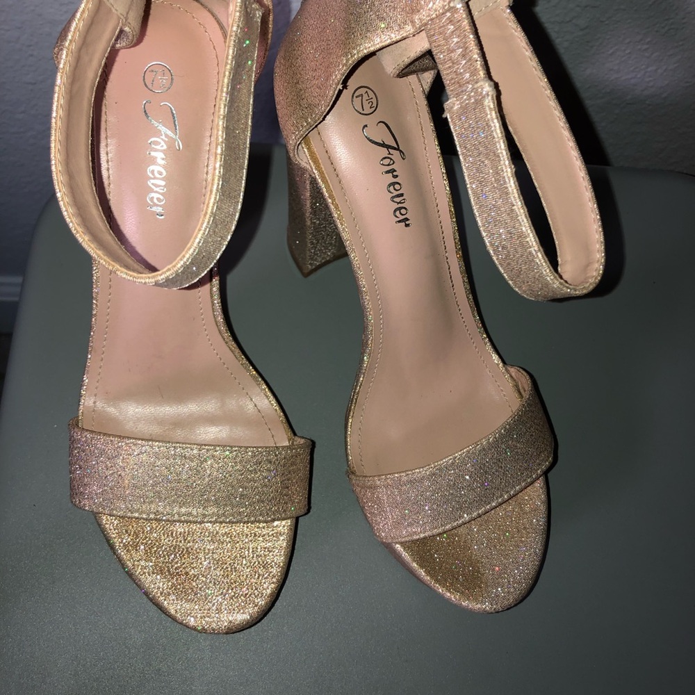 Women's Gold Heeled Sandals